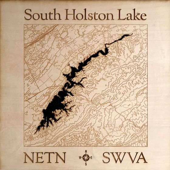 Both Street and Topography (TOPO) map lines are scored onto the wood surface, with bodies of water being customized to engrave deeper into the wood surface simulating depth while creating greater contrast.